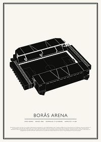 Borås Arena Vintage Skiss poster-1