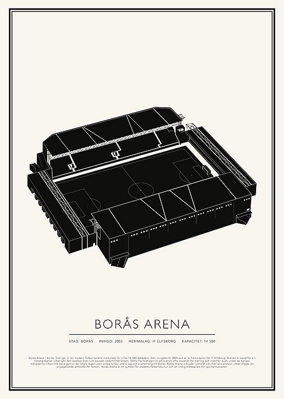Poster Borås Arena Vintage Skiss 01 SE