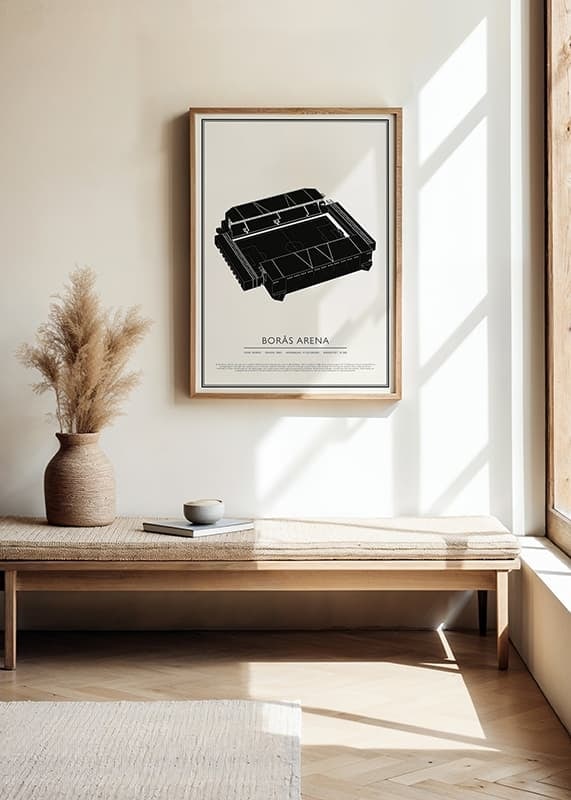 Borås Arena Vintage Skiss poster-12
