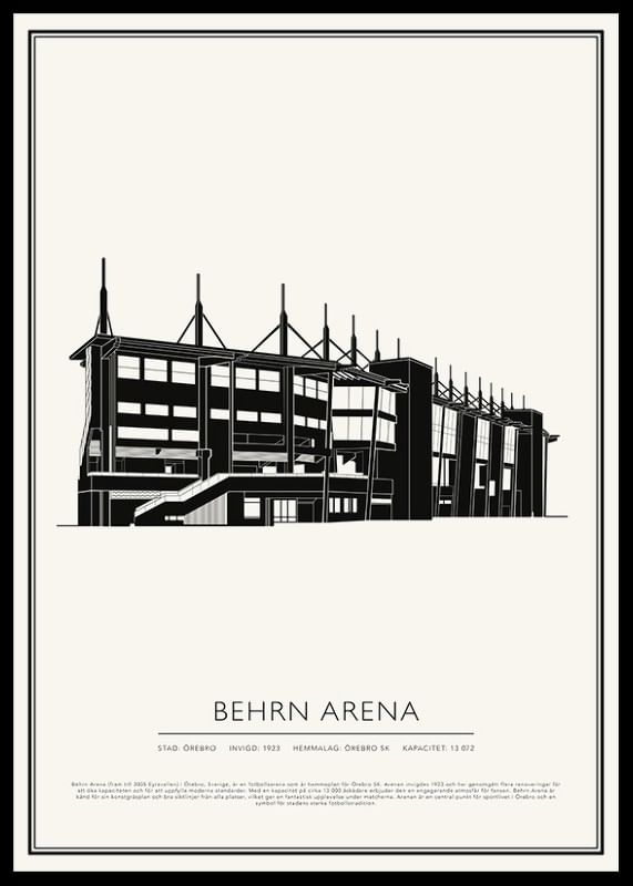 Behrn Arena Fotboll Vintage Skiss poster-12
