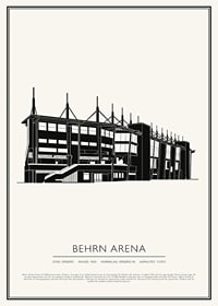Behrn Arena Fotboll Vintage Skiss poster-1