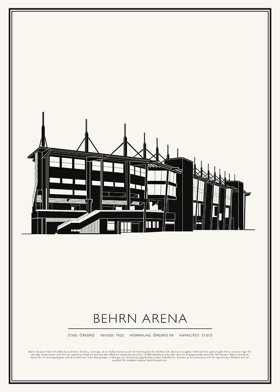 Behrn Arena Fotboll Vintage Skiss poster-12