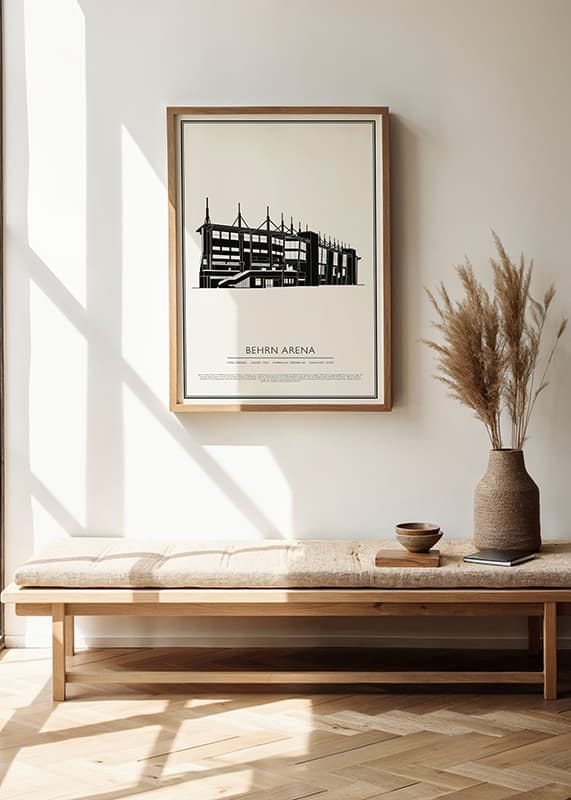 Poster Behrn Arena Fotboll Vintage Skiss 01 SE crossfade
