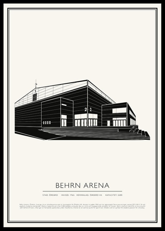 Behrn Arena Ishockey Vintage Skiss poster-12