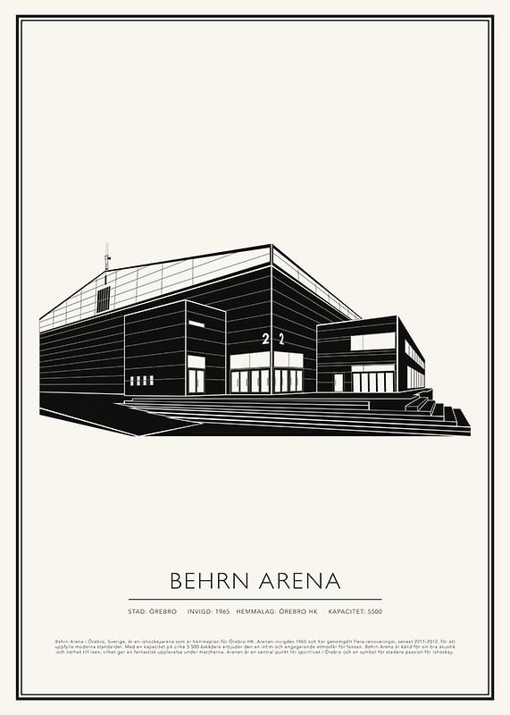 Poster Behrn Arena Ishockey Vintage Skiss 01 SE