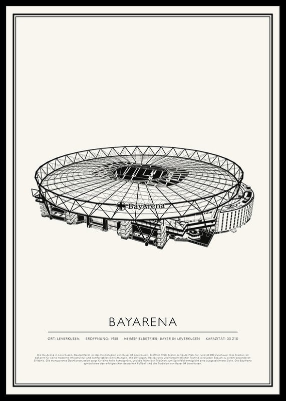 BayArena Vintage Skizze Poster-12