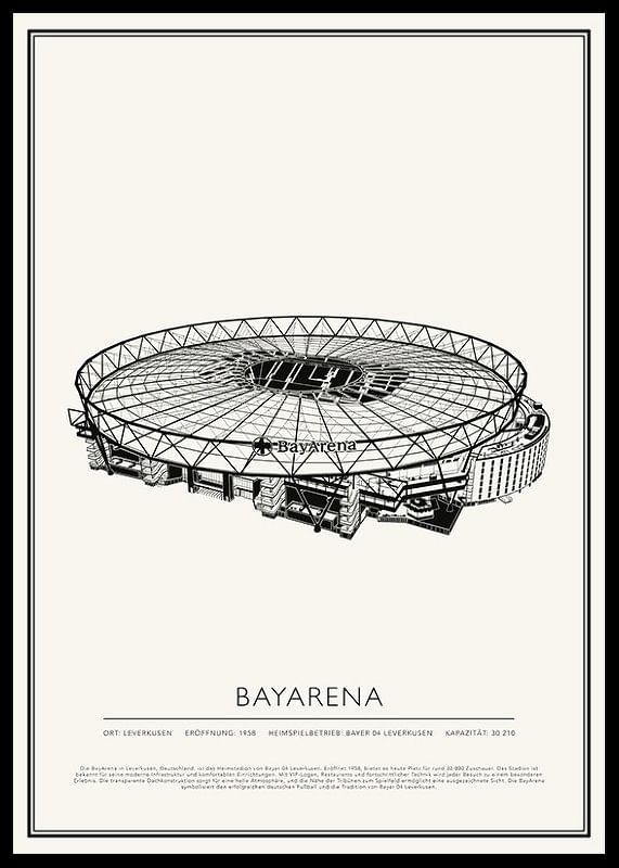 BayArena Vintage Skizze Poster-12