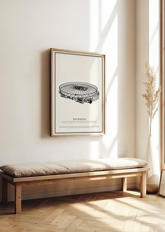 Poster BayArena Vintage Skizze 01 DE crossfade