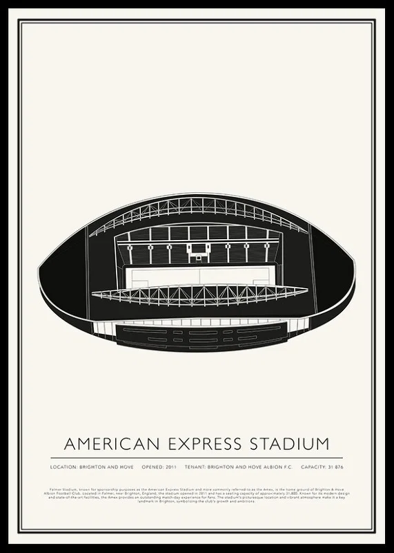 American Express Stadium Vintage Sketch affisch-12