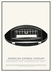 American Express Stadium Vintage Sketch affisch-1