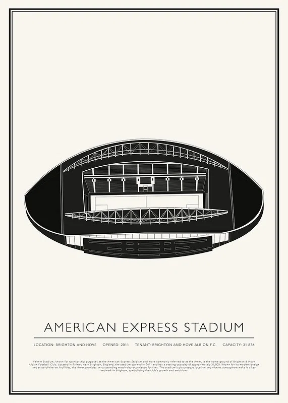 American Express Stadium Vintage Sketch affisch-12