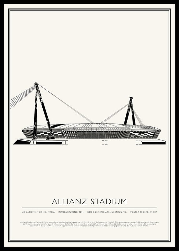 Allianz Stadium Vintage Schizzo poster-12