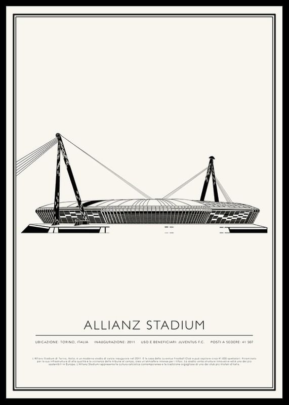 Allianz Stadium Vintage Schizzo poster-12