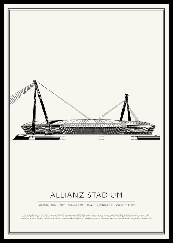 Allianz Stadion Vintage Skizze Poster-12