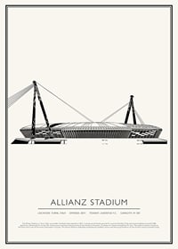 Allianz Stadion Vintage Skizze Poster-1