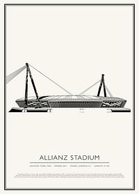 Allianz Stadion Vintage schets poster-1