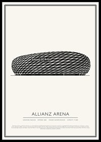 Allianz Arena Vintage Sketch affisch-0