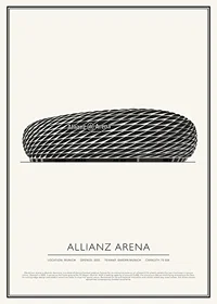 Allianz Arena Vintage Sketch poster-1