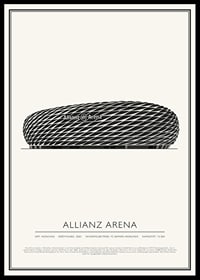 Allianz Arena Vintage Skizze Poster-0