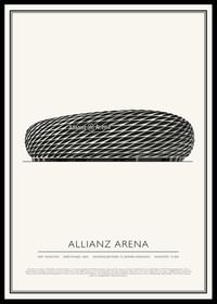Allianz Arena Vintage Skizze Poster-0