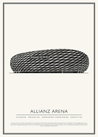 Allianz Arena Vintage Skizze Poster-1