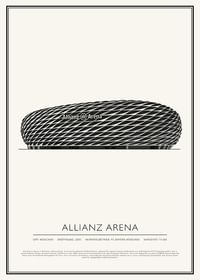 Allianz Arena Vintage Skizze Poster-1
