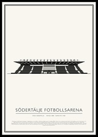 Södertälje Fotbollsarena Vintage Skiss poster-0