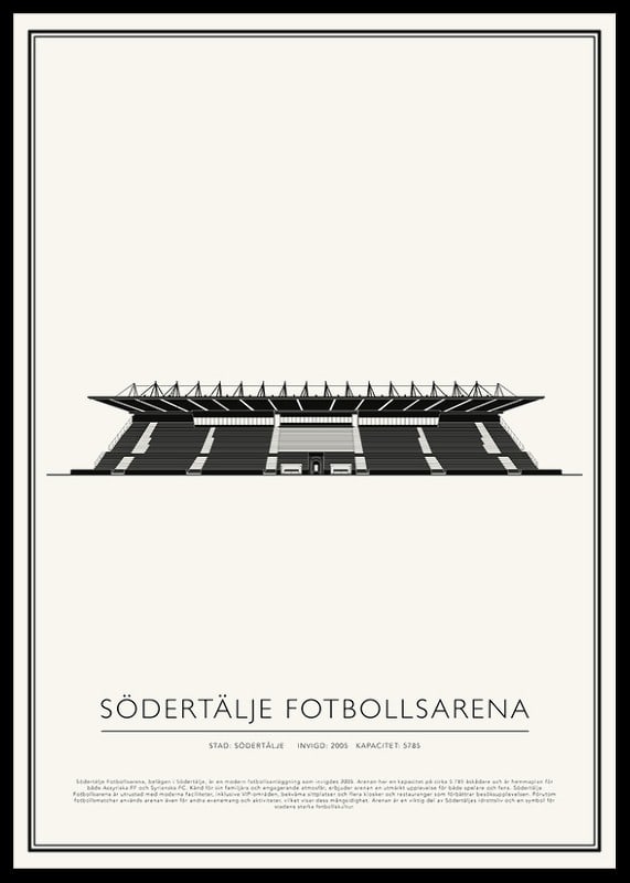 Södertälje Fotbollsarena Vintage Skiss poster-12