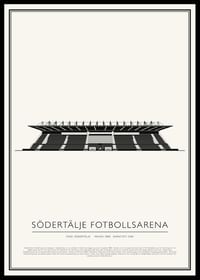 Södertälje Fotbollsarena Vintage Skiss poster-0
