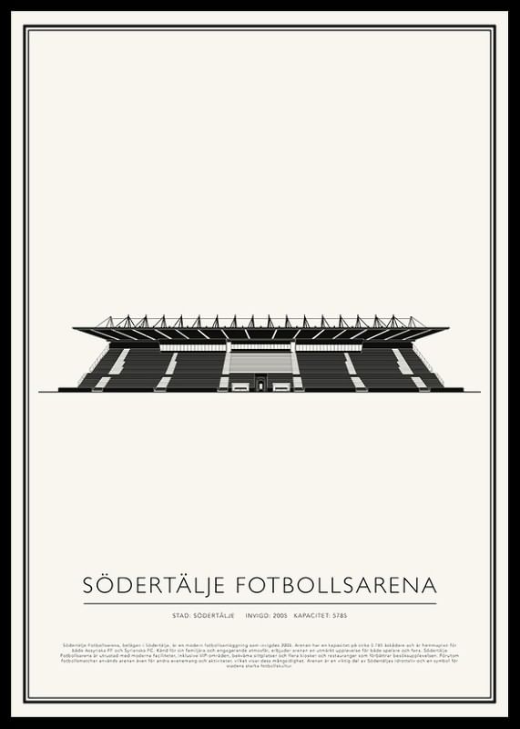 Södertälje Fotbollsarena Vintage Skiss poster-12