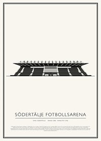 Södertälje Fotbollsarena Vintage Skiss poster-1