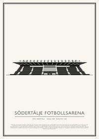 Södertälje Fotbollsarena Vintage Skiss poster-1
