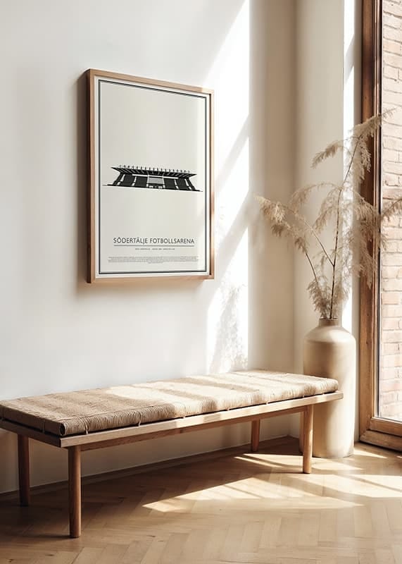 Poster Södertälje Fotbollsarena Vintage Skiss 01 SE crossfade