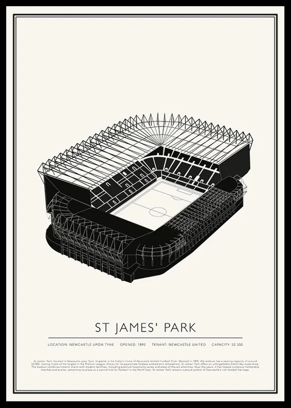 St James' Park Vintage Sketch affisch-12