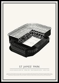 St James' Park Vintage Sketch poszter-0