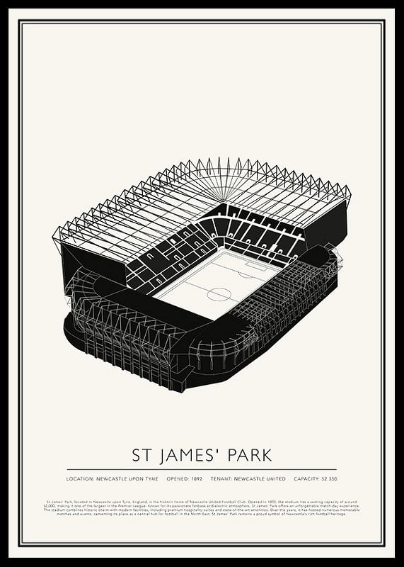 St James' Park Vintage Sketch poszter-12