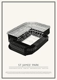 St James' Park Vintage Sketch poszter-1