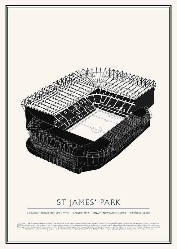 Poster St James' Park Vintage Sketch 01 EN