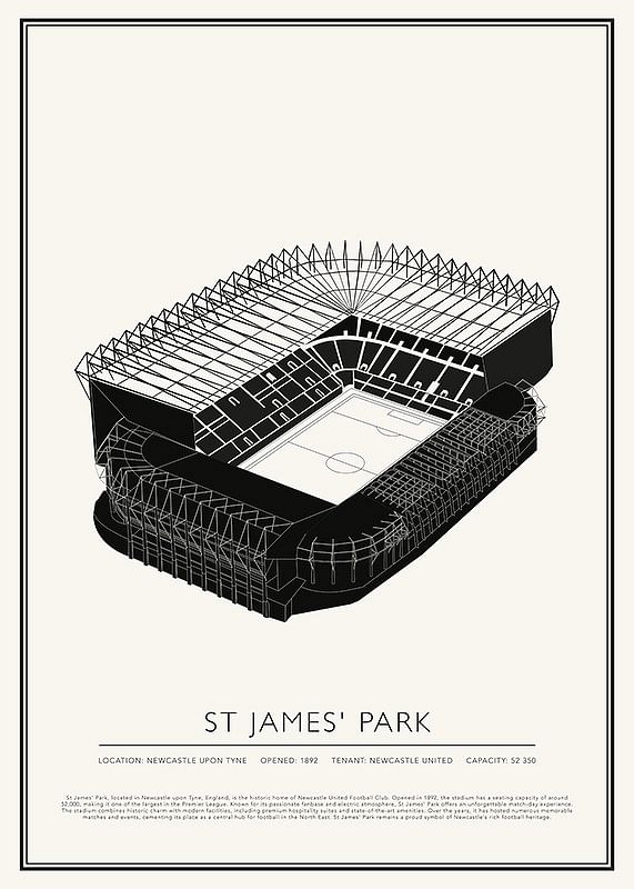 St James' Park Vintage Sketch poszter-12