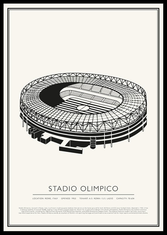 Olympisch Stadion Vintage Schets Poster-12