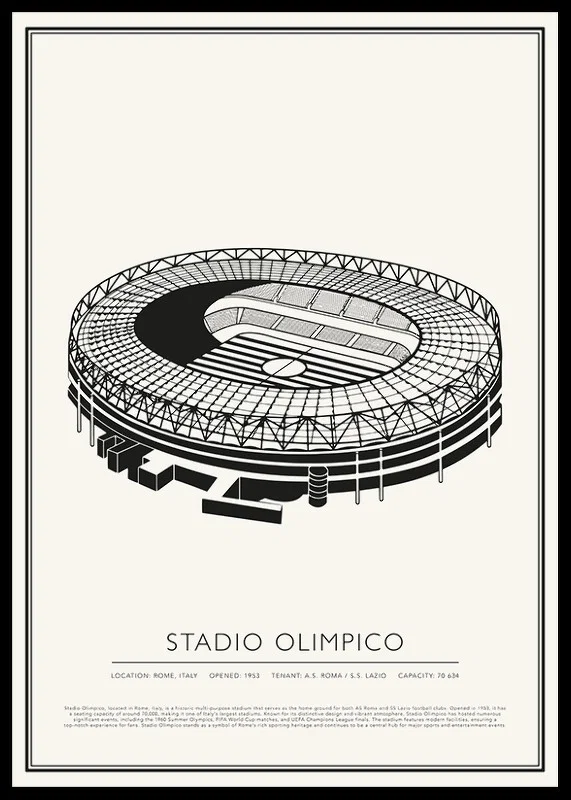 Stadio Olimpico Vintage Sketch poster-12