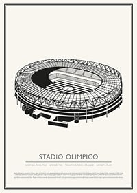 Olympisch Stadion Vintage Schets Poster-1