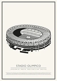 Stadio Olimpico Vintage Sketch poster-1
