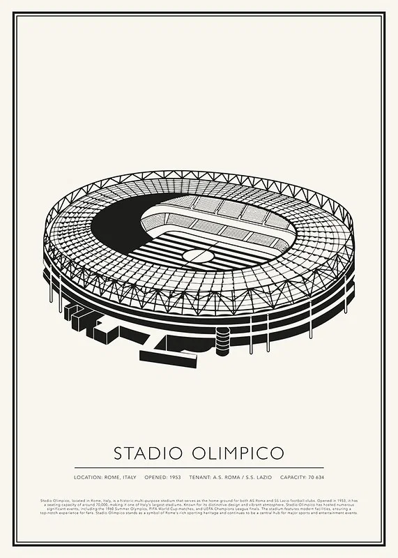 Stadio Olimpico Vintage Sketch poster-12