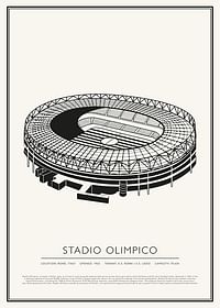 Vintage skicový plagát olympijského štadióna-1