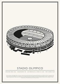 Stadio Olimpico Vintage Schizzo poster-1