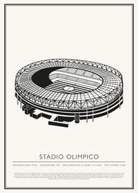 Stadio Olimpico Vintage Schizzo poster-1
