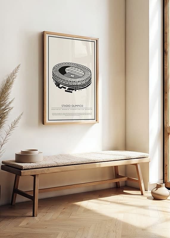 Stadio Olimpico Vintage Schizzo poster-12