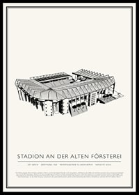 Stadion An der Alten Försterei Vintage Skizze Poster-0