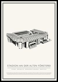 Stadion An der Alten Försterei Vintage Skizze Poster-0